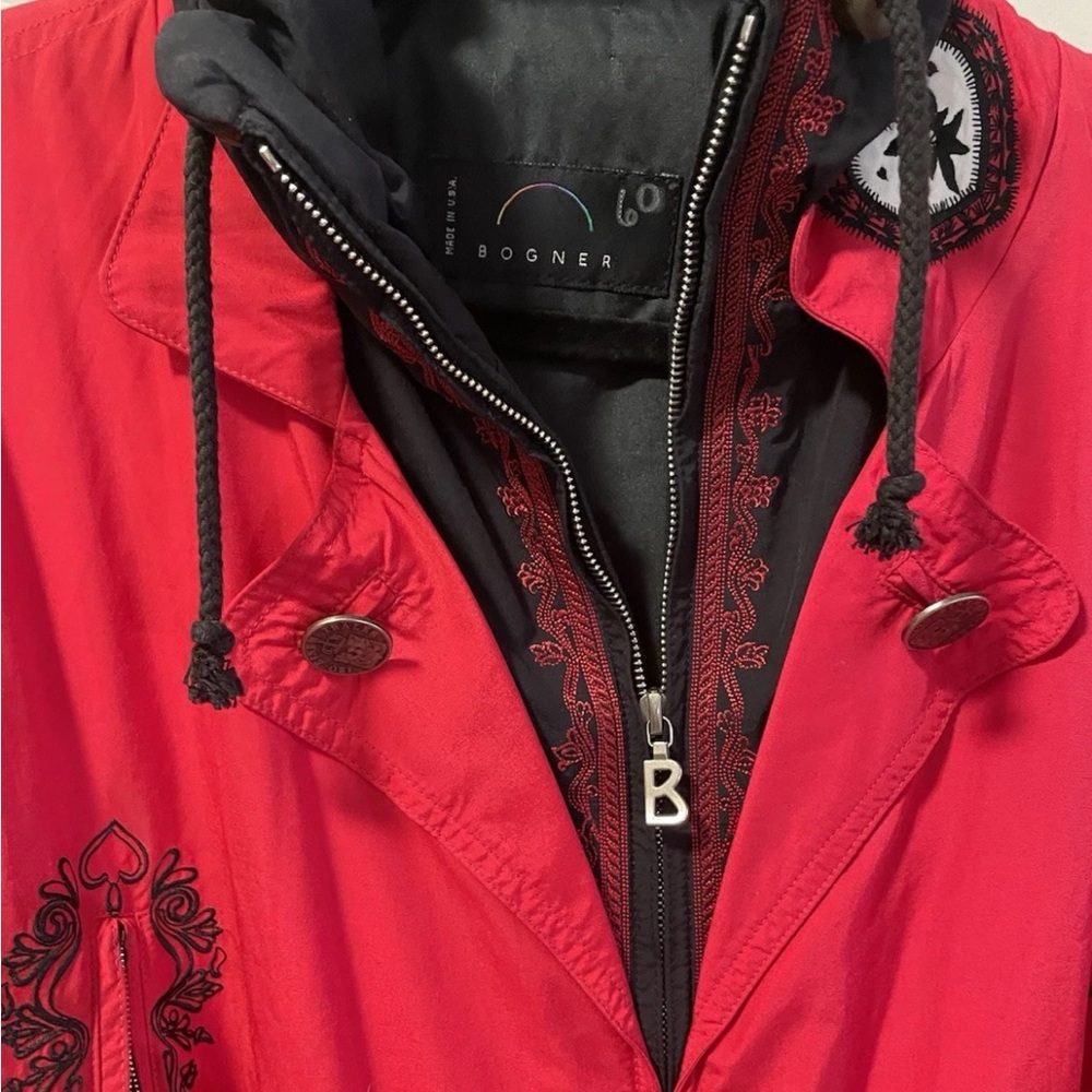 Bogner Vibrant 1990’s Red & Black Ski Suit with Black Embroidery - Picture 2 of 13